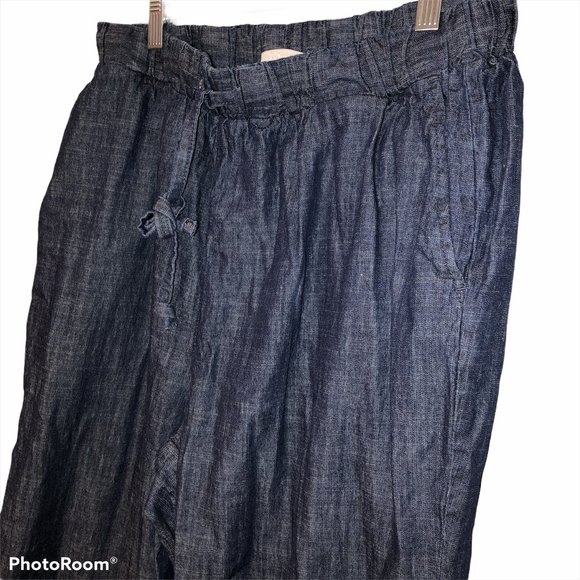 woman within AS NEW dark wash elastic waist jeans - Picture 3 of 4